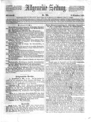 Allgemeine Zeitung Mittwoch 22. Oktober 1862