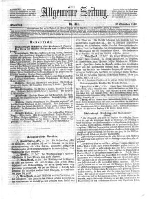 Allgemeine Zeitung Dienstag 28. Oktober 1862