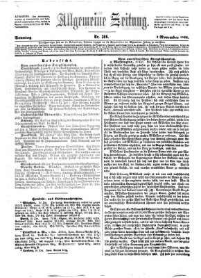 Allgemeine Zeitung Sonntag 2. November 1862