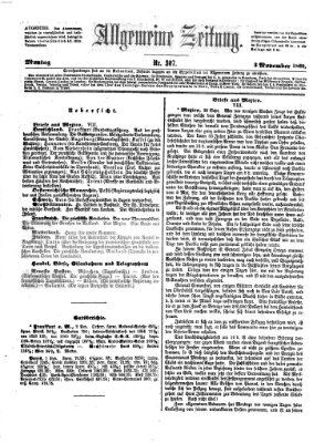 Allgemeine Zeitung Montag 3. November 1862