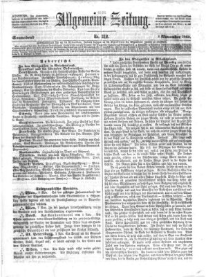 Allgemeine Zeitung Samstag 8. November 1862