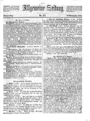 Allgemeine Zeitung Donnerstag 13. November 1862