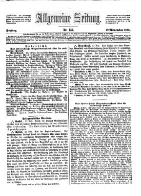 Allgemeine Zeitung Freitag 28. November 1862