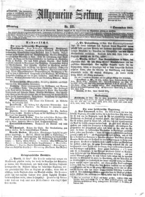 Allgemeine Zeitung Montag 1. Dezember 1862