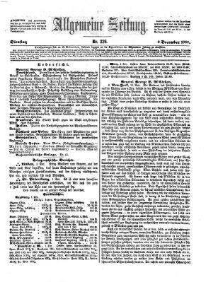 Allgemeine Zeitung Dienstag 2. Dezember 1862