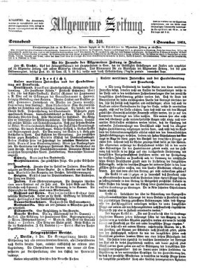 Allgemeine Zeitung Samstag 6. Dezember 1862