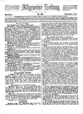 Allgemeine Zeitung Sonntag 7. Dezember 1862