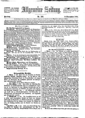 Allgemeine Zeitung Freitag 12. Dezember 1862