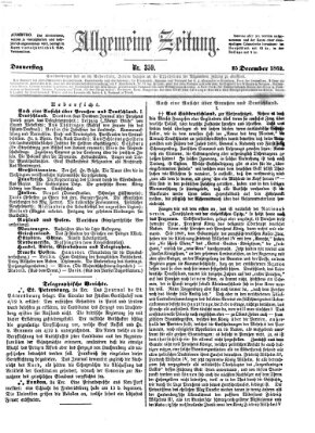 Allgemeine Zeitung Donnerstag 25. Dezember 1862