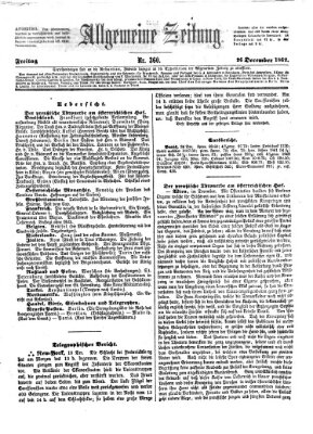 Allgemeine Zeitung Freitag 26. Dezember 1862