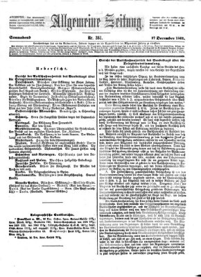 Allgemeine Zeitung Samstag 27. Dezember 1862