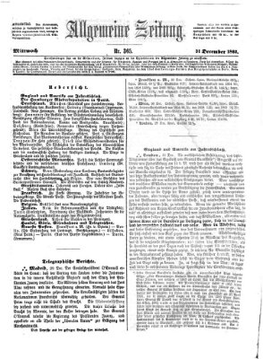 Allgemeine Zeitung Mittwoch 31. Dezember 1862