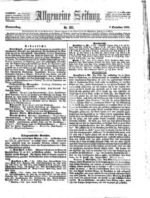 Allgemeine Zeitung Donnerstag 8. Oktober 1863