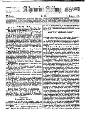 Allgemeine Zeitung Mittwoch 14. Oktober 1863