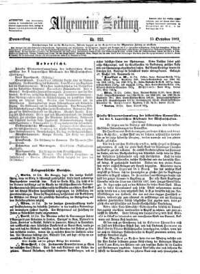 Allgemeine Zeitung Donnerstag 15. Oktober 1863