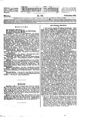 Allgemeine Zeitung Montag 19. Oktober 1863