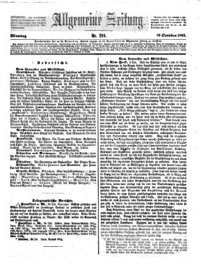 Allgemeine Zeitung Montag 26. Oktober 1863