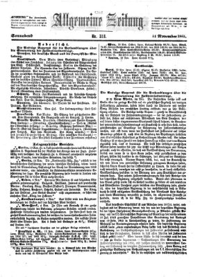 Allgemeine Zeitung Samstag 14. November 1863