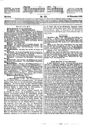 Allgemeine Zeitung Freitag 20. November 1863