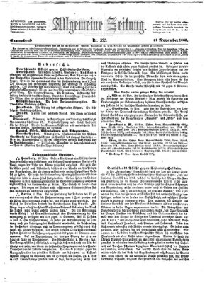 Allgemeine Zeitung Samstag 21. November 1863