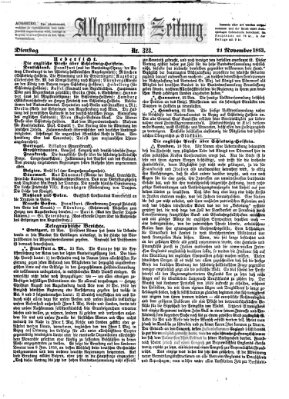 Allgemeine Zeitung Dienstag 24. November 1863