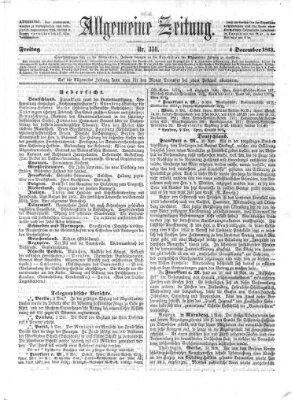 Allgemeine Zeitung Freitag 4. Dezember 1863