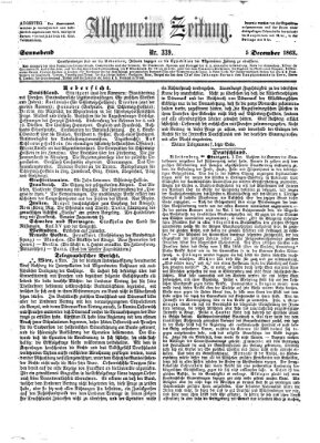 Allgemeine Zeitung Samstag 5. Dezember 1863