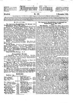 Allgemeine Zeitung Dienstag 8. Dezember 1863