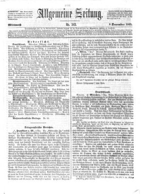 Allgemeine Zeitung Mittwoch 9. Dezember 1863