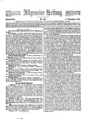 Allgemeine Zeitung Donnerstag 17. Dezember 1863