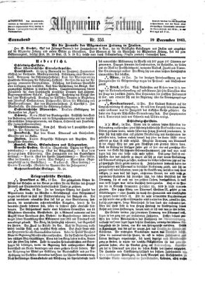 Allgemeine Zeitung Samstag 19. Dezember 1863