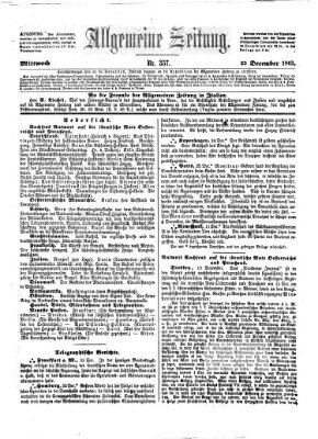 Allgemeine Zeitung Mittwoch 23. Dezember 1863