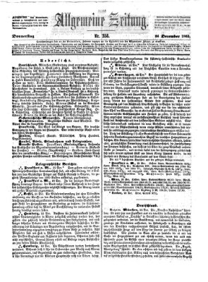 Allgemeine Zeitung Donnerstag 24. Dezember 1863