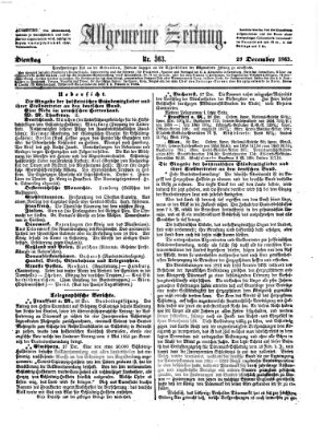 Allgemeine Zeitung Dienstag 29. Dezember 1863