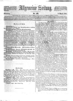 Allgemeine Zeitung Montag 11. April 1864