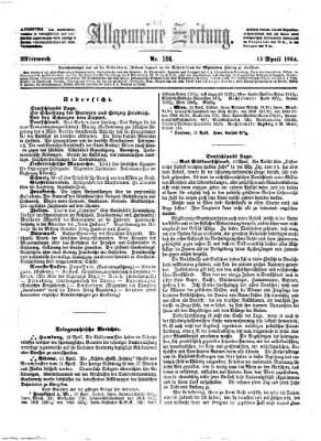 Allgemeine Zeitung Mittwoch 13. April 1864