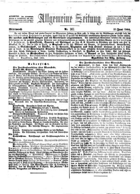 Allgemeine Zeitung Mittwoch 15. Juni 1864