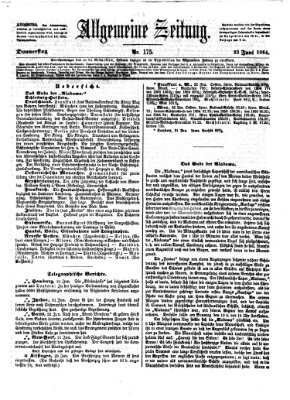 Allgemeine Zeitung Donnerstag 23. Juni 1864