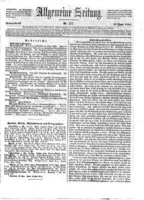 Allgemeine Zeitung Samstag 25. Juni 1864