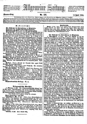 Allgemeine Zeitung Donnerstag 14. Juli 1864