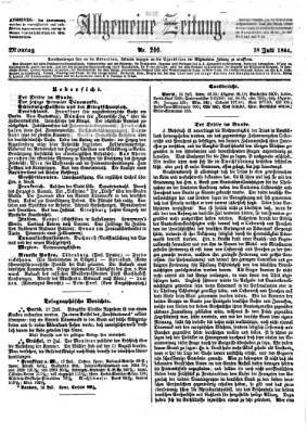 Allgemeine Zeitung Montag 18. Juli 1864