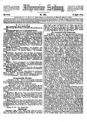 Allgemeine Zeitung Freitag 22. Juli 1864