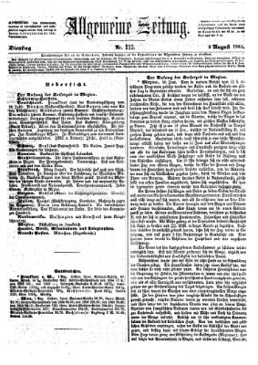 Allgemeine Zeitung Dienstag 2. August 1864