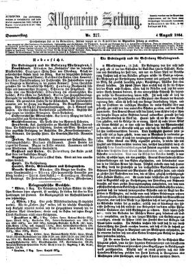 Allgemeine Zeitung Donnerstag 4. August 1864