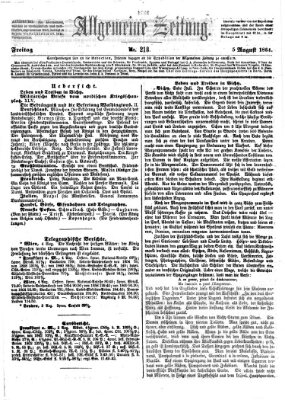 Allgemeine Zeitung Freitag 5. August 1864