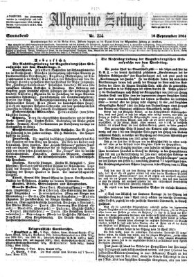 Allgemeine Zeitung Samstag 10. September 1864