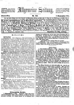 Allgemeine Zeitung Donnerstag 15. September 1864