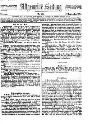 Allgemeine Zeitung Freitag 23. September 1864