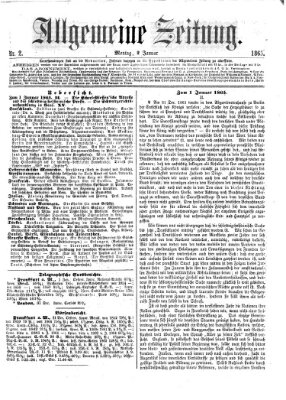 Allgemeine Zeitung Montag 2. Januar 1865