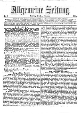 Allgemeine Zeitung Dienstag 3. Januar 1865